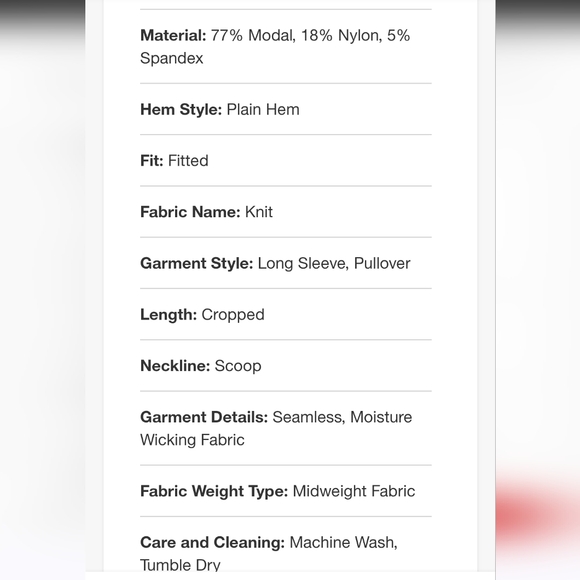 Womens Lurex Seamless Cropped Long Sleeve Top XXL All In Motion - Picture 6 of 6